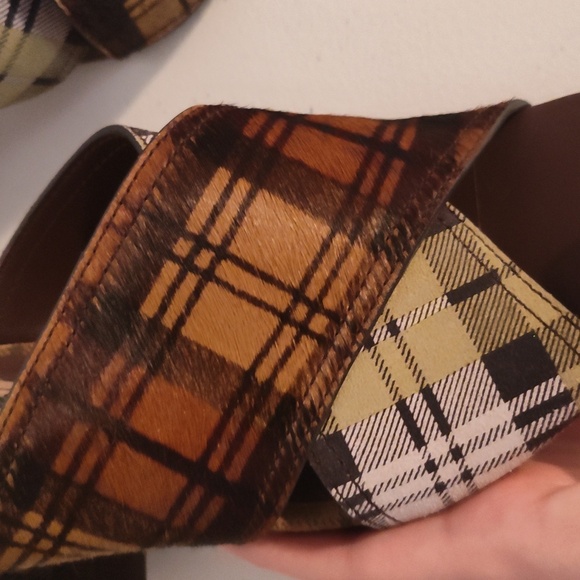 SEE by CHLOE | Marta | Suede Leather Calf Plaid Heeled Sandal Size 7 - Picture 12 of 12